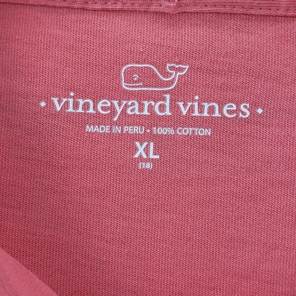 ✅ Vineyard Vines Hooded Long Sleeve 100% cotton junior shirt XL